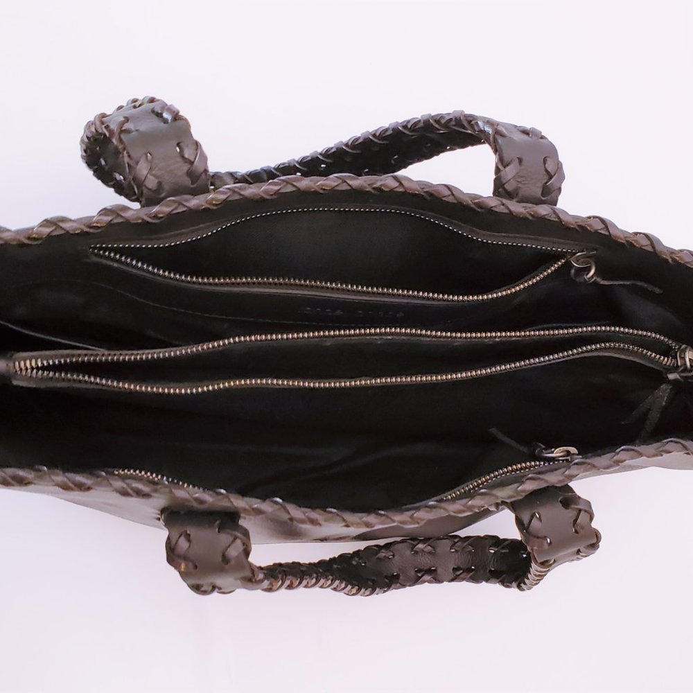 Medium Black Randell Dodge Leather Stitch Tote - Picture 5 of 5